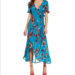 NWT BAND OF GYPSIES FLORAL WRAP DRESS